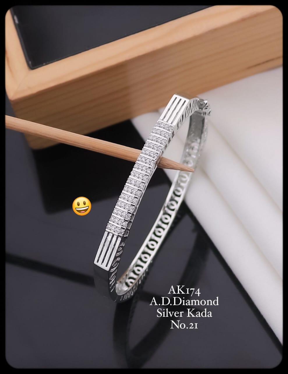 Accessories AD Diamond Designer Rose Gold And Silver Kada 4
